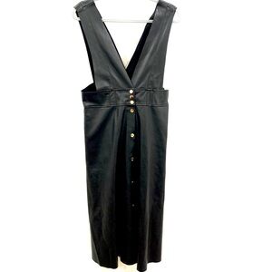 Zara faux leather apron dress w/pockets! Size XL